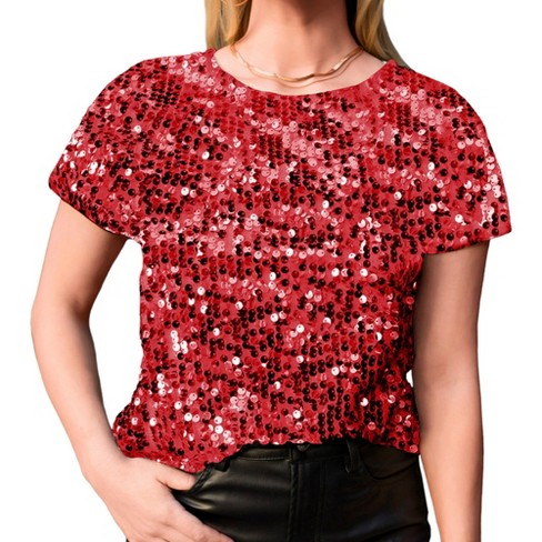Red sparkle blouse online