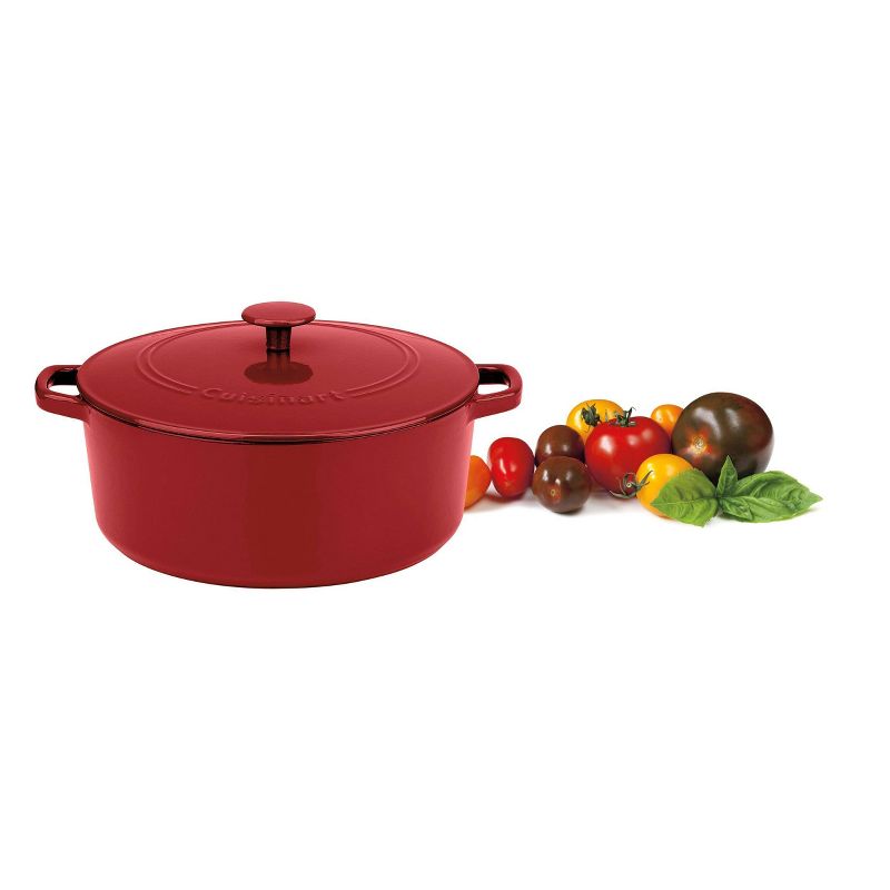 Cuisinart Chef&#39;s Classic 7qt Red Enameled Cast Iron Round Casserole with Cover - CI670-30CR, 4 of 6