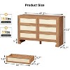 Jojoka 6 Drawer Dresser with Burlap Design Wood Storage Chest for Bedroom Living Room Nursery Closet and Entryway Rustic Caramel Finish - 3 of 4