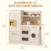ROBOTIME Play Food And Toy Kitchens Kids Wooden Kitchen Play Set, Pretend Playset Toy with Refrigerator, Oven, Dishwasher, Beige, 11.6"*32"*35" - 3 of 4
