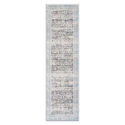 World Rug Gallery Distressed Bohemian Border Stain Resistant Soft Area Rug