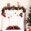 6 Ft Pre-Lit Christmas Garland with Lights for Mantle Table Setting Fireplace, Outdoor Indoor Artificial Garland for Staircase Front Door Porch Home - 3 of 4