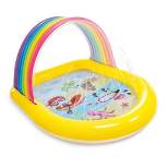 Intex 57156EP 22-Gallon Inflatable Outdoor Rainbow Arch Kids Spray Swimming Pool for Toddlers Ages 2 & Up