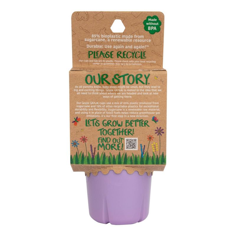 The First Years GreenGrown Reusable Spill-Proof Straw Toddler Cups - Purple/Teal - 3pk/10oz, 5 of 12