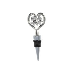 Unique Bargains Bottle Stoppers Zinc Alloy PTR Silver Tone Black 4.13"x1.57"x0.79" 1 Pc - 1 of 3