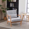 TIRAMISUBEST Mid-Century Modern Accent Chair - Upholstered Armchair with Pillow & Solid Wood Frame, Reading Chair for Living Room, Bedroom - 3 of 4