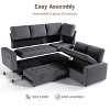 Dyonery 85" Modular Sectional Sofa with Pull Out Bed, Chenille L Shaped 5 Seat Couch with USB Ports, Adjustable Backrest & Storage - 4 of 4