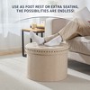 Ornavo Home Decor Large 20" Round Collapsible Storage Ottoman with Nailhead Trim for Living Room and Bedroom - 4 of 4