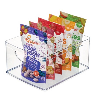 iDESIGN Linus Recycled Plastic Stackable Kitchen Storage Bin with Integrated Handles Clear: Cabinet Organizer, 10"x8"x5" — фото 2