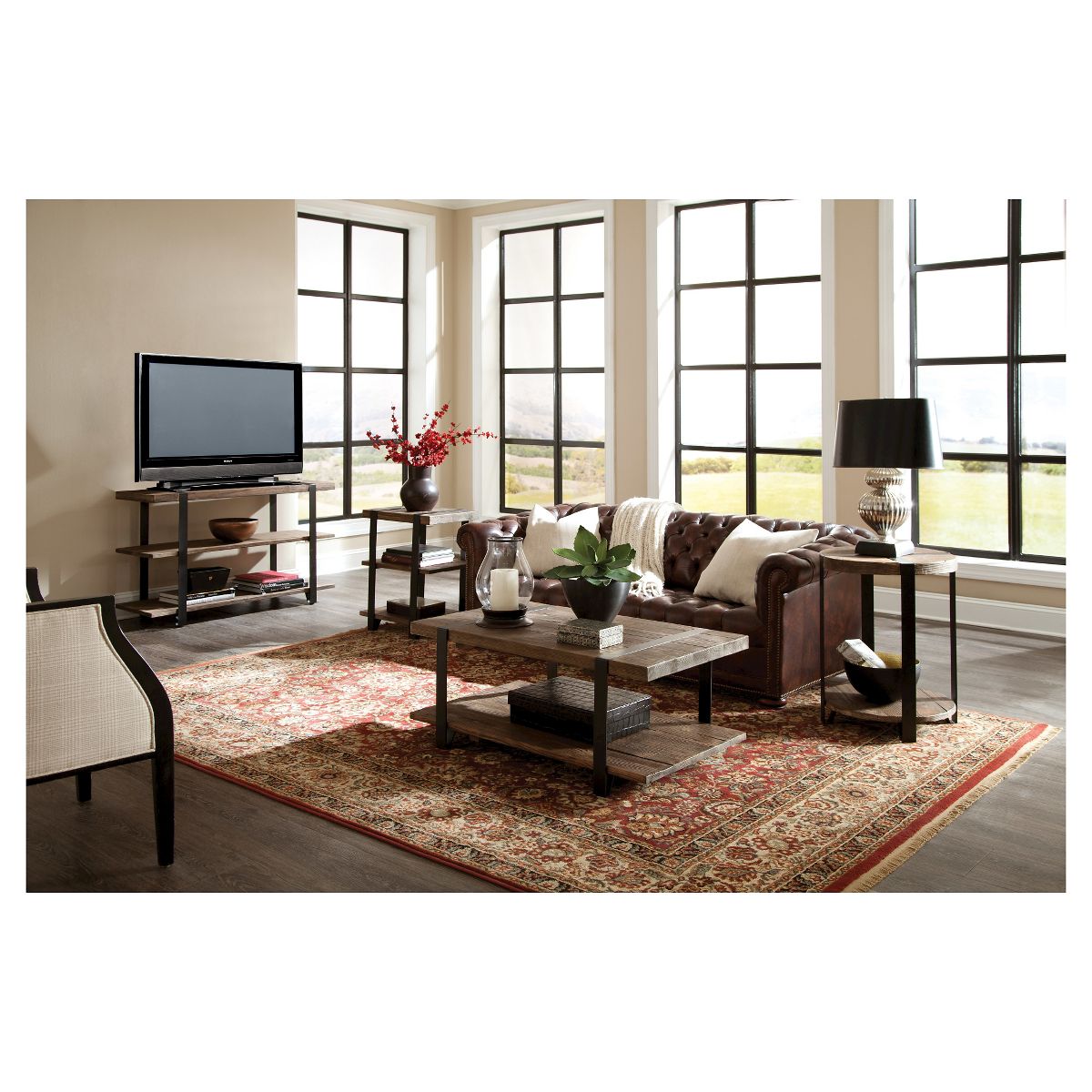 42" Modesto Solid Coffee Table Brown - Alaterre Furniture - thumbnail 3