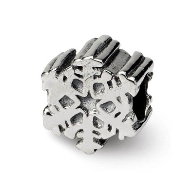 Black Bow Jewelry Sterling Silver Snowflake Bead Charm