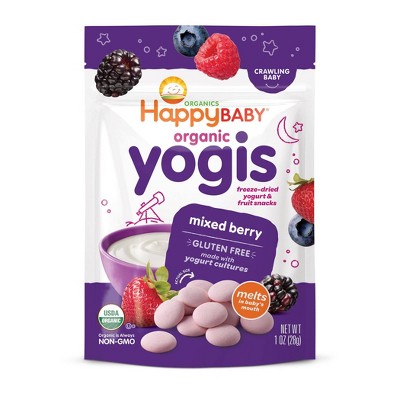 HappyBaby Organic Yogis Mixed Berry Yogurt & Fruit Baby Snacks - 1oz