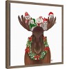 Amanti Art Christmas Moose and Christmas Owls Forward by Fab Funky Canvas Wall Art Print Framed - 2 of 4