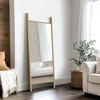 Wooakway Solid Wood Full Length Mirror Accent Wall Mirror Novelty Cheval Mirror Black/Brown/Walnut/Natural Wood - 2 of 4