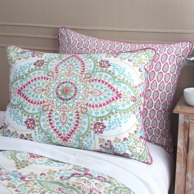 Jaipur Blue and Magenta Cotton Reversible Full Comforter Set