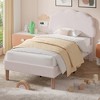 VECELO Wooden Cloud-Shaped Kids Bed Frame Upholstered Platform Bed with Adjustable Headboard, No Box Spring Needed - 3 of 4