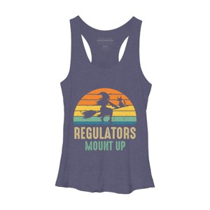 Women's Design By Humans Regulators Mount Up Halloween Witch By RedBirdLS Racerback Tank Top - 1 of 3