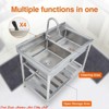 Restaurant Freestanding Stainless Steel Commercial Kitchen Sink with Faucet, Prep & Utility Washing Hand Basin Laundry Tub - 3 of 4