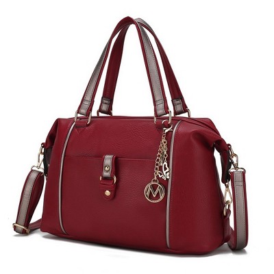 MKF Collection Opal Vegan Leather Lightweight Satchel Bag by Mia K- Red Pewter