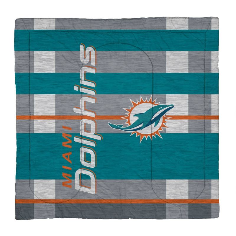 NFL Miami Dolphins Heathered Stripe Queen Bed in a Bag - 3pc, 2 of 4
