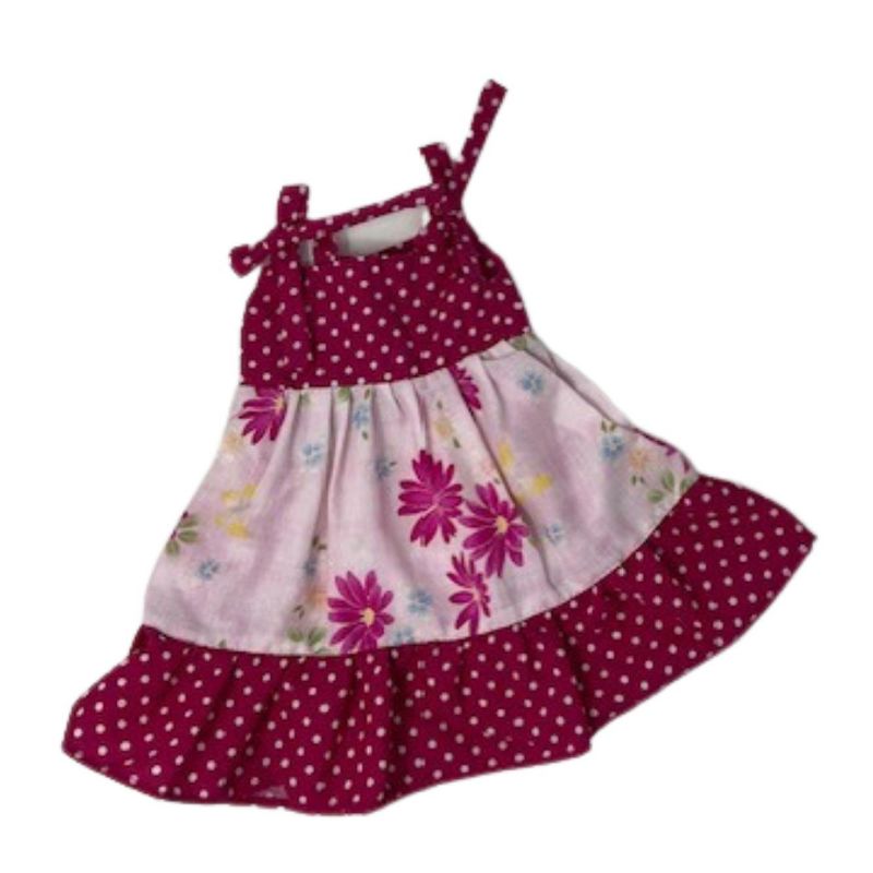Doll Clothes Superstore Pink Floral Sundress Fits 15-16 Inch Baby And Cabbage Patch Kid Dolls, 1 of 5