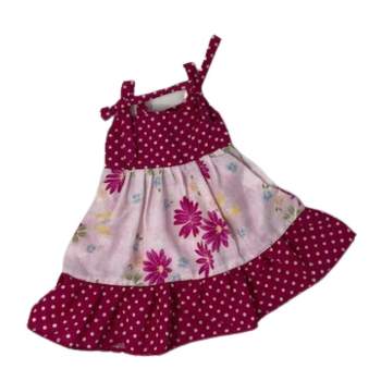 Doll Clothes Superstore Pink Floral Sundress Fits 15-16 Inch Baby And Cabbage Patch Kid Dolls