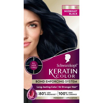 Schwarzkopf Keratin Permanent Hair Color - Midnight Black - 2.08 fl oz