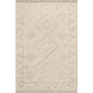 Nuloom Esteri Geometric Cotton Tassel Indoor Area Rug, 4' x 6', Beige - 1 of 4