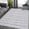 Washable Modern Geometric Printed Rug Non Slip Low Pile Rug Soft Throw Floor Cover Foldable Indoor Carpet for Living Room Bedroom Playroom - 4 of 4