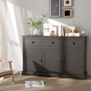 Costway 53.5" Storage Cabinet with 3 Drawers 2 Adjustable Shelves Buffet Sideboard - 2 of 4