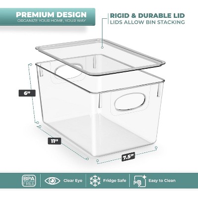 Sorbus 8 Pack Clear Storage Bins with Lids - for Kitchen, Fridge, Cabinet, Pantry Organization and Storage — фото 2