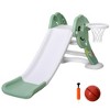 Qaba Lightweight Kids Slide, Basketball Hoop, Activity Freestanding Playset for Ages 1-4 Years, Green - 4 of 4