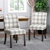 Set Of 2 Fabric Dining Chairs,Nailhead Accents Chairs With Upholstered Seating And Tapered Legs,Wooden Armless Kitchen Chair-Coolbibila - 2 of 4