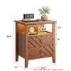 Night Stand with 2 Storage Drawers and Stable Wooden Legs, Farmhouse Nightstand w/V-Shaped Design & Open Storage Shelf - 2 of 4