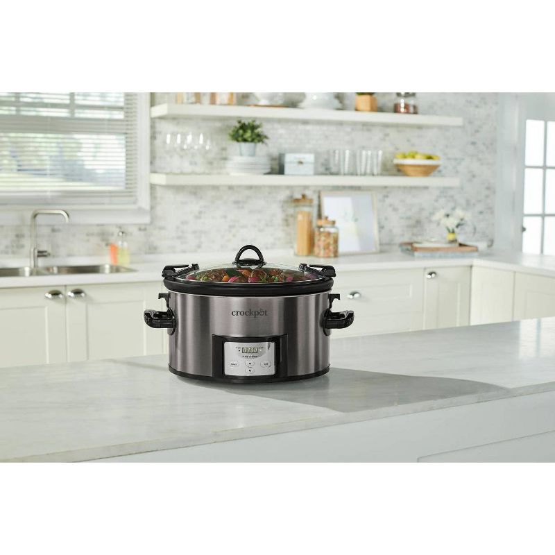 Crock-Pot 7qt Cook &#38; Carry Programmable Slow Cooker - Stainless Steel, 5 of 15