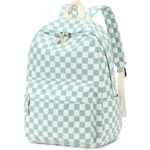 Elegant White Checkered Backpack Amazon.com | WEVIBOFU Beige White Checkered Backpack for  main image 3