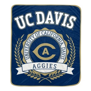 NCAA UC Davis Aggies Crest Ultra Soft Blanket - 1 of 2