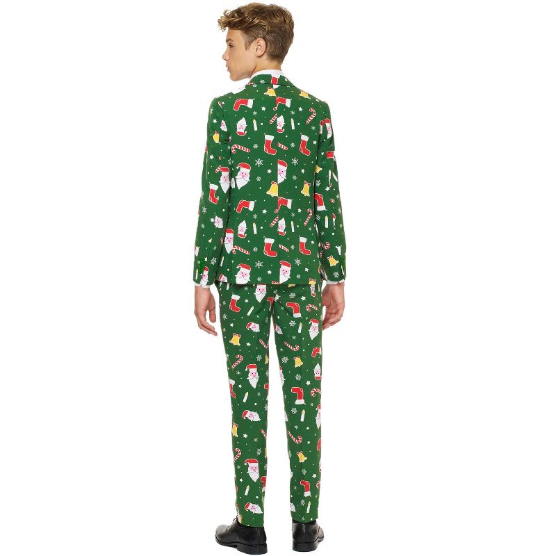 OppoSuits Teen Boys Christmas Suit - Santaboss - Green, 2 of 4