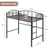 Loft Bed Twin Size, Heavy Duty Metal Loft Bed Frame with Arched Guardrail and Safety Ladder - 2 of 4