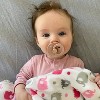 Everyday Kids Gray and Pink Elephant Baby Blanket – 30" x 40", High Pile Fleece and Mink - 4 of 4