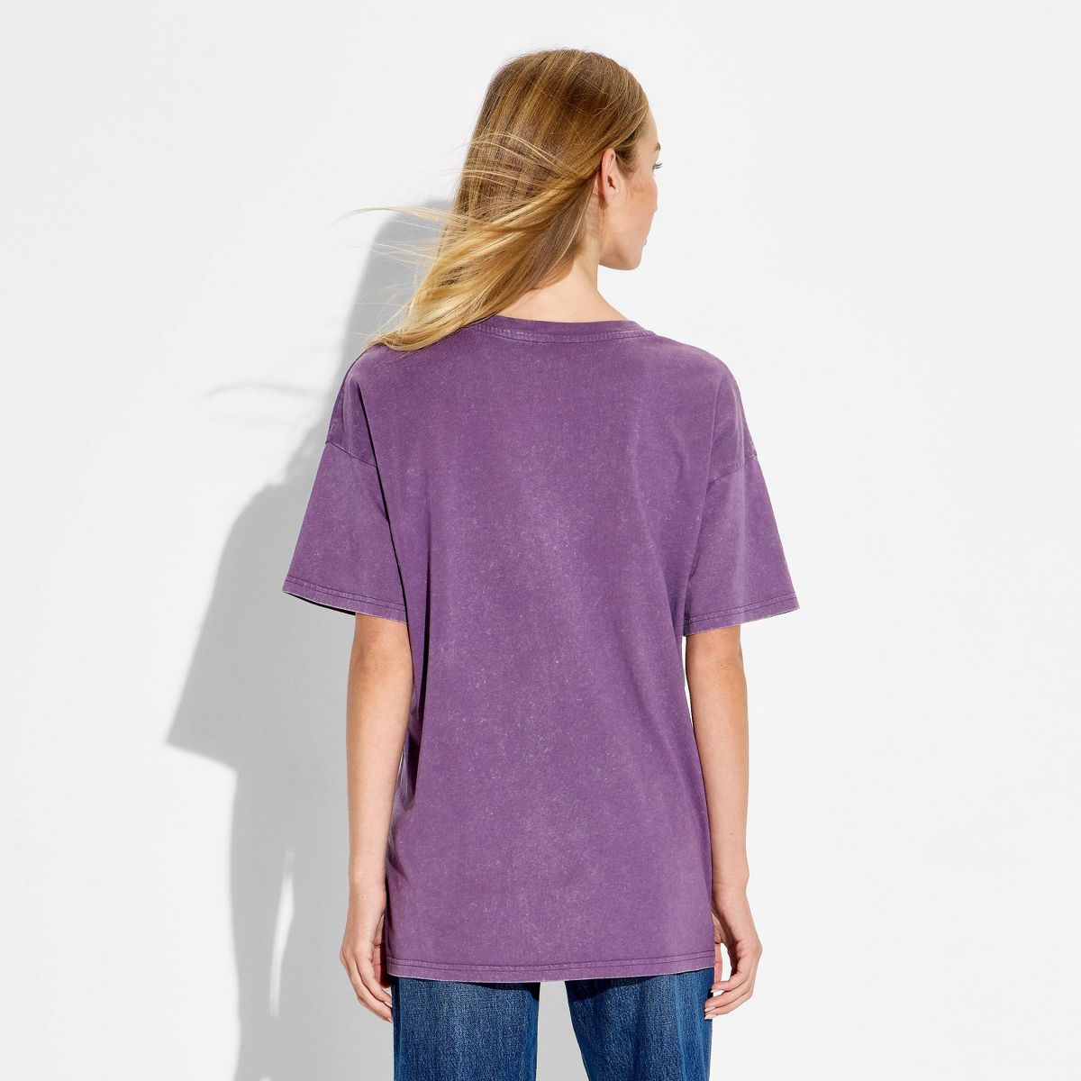 Women's Bride of Frankenstein Oversized Graphic T-Shirt - Purple - thumbnail 3