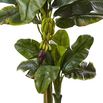 5ft Faux Banana Tree in White Planter