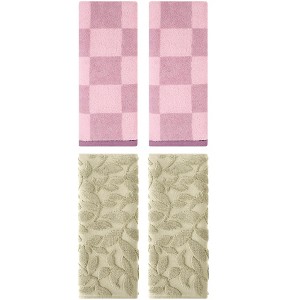 REGALWOVEN 4 Pcs Bathroom Cotton Face Decorative Hand Towel Set - 1 of 4
