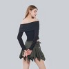 Women's Slim Fit Long Sleeve Off the Shoulder Knit Wrap Top - Wild Fable™ - 4 of 4