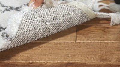 Gray and Ivory Moroccan Fringe Shag Area Rug