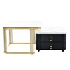 Square Nesting Coffee Table, Modern Coffee Table, Side Table, With Wheels, Drawers, High Gloss Marble Grain Top Floor Table - 4 of 4