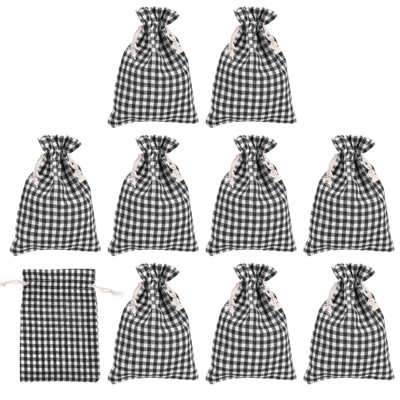 Unique Bargains Durable Large Capacity Coin Sacks Bag with Drawstring 10 Pcs