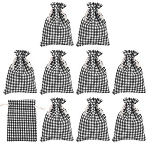 Unique Bargains Durable Large Capacity Coin Sacks Bag with Drawstring 10 Pcs - 1 of 4