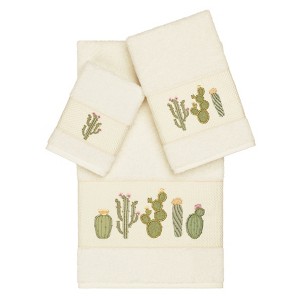 Linum Home Textiles 100% Turkish Cotton MILA Embellished Towel Set - 1 of 4