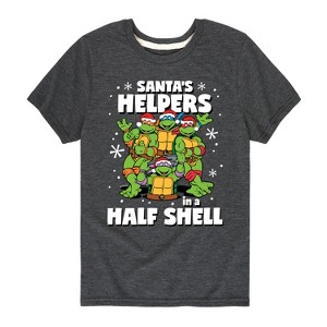 Boys' - Teenage Mutant Ninja Turtles - Santas Helpers In A Half Shell Short Sleeve Graphic T-Shirt - 1 of 4